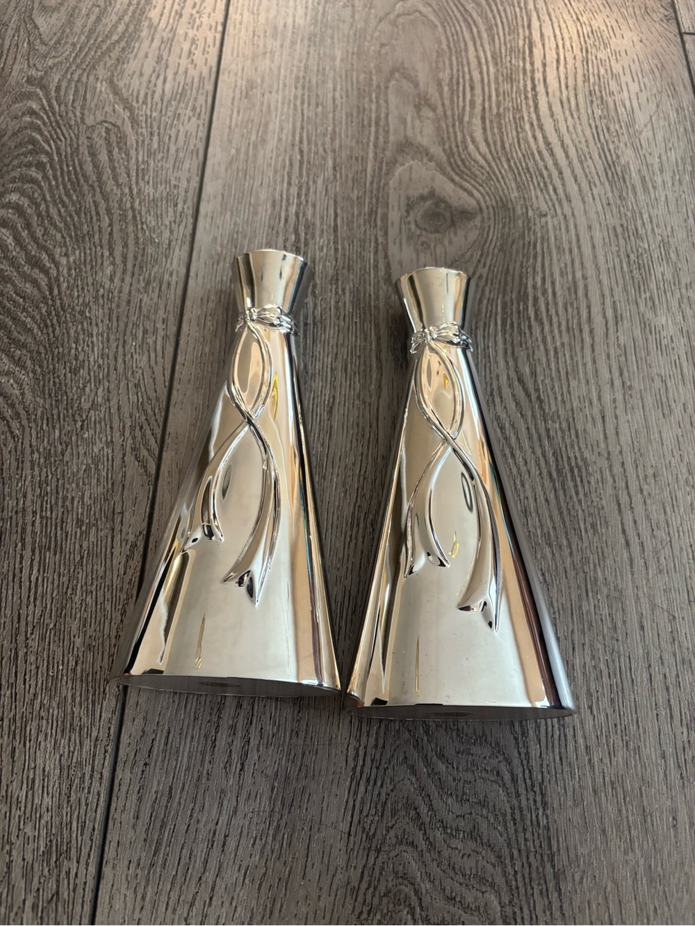 Silver plated Decorative Bud Vases - Pair